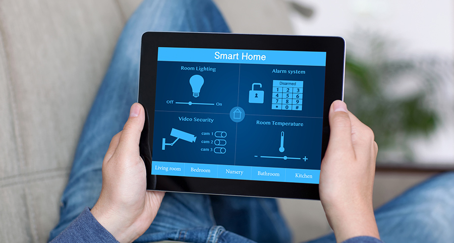 The ability to access and control security components from a mobile device is one of the top smart home trends in Fort Myers. Close-up of smart home security app.